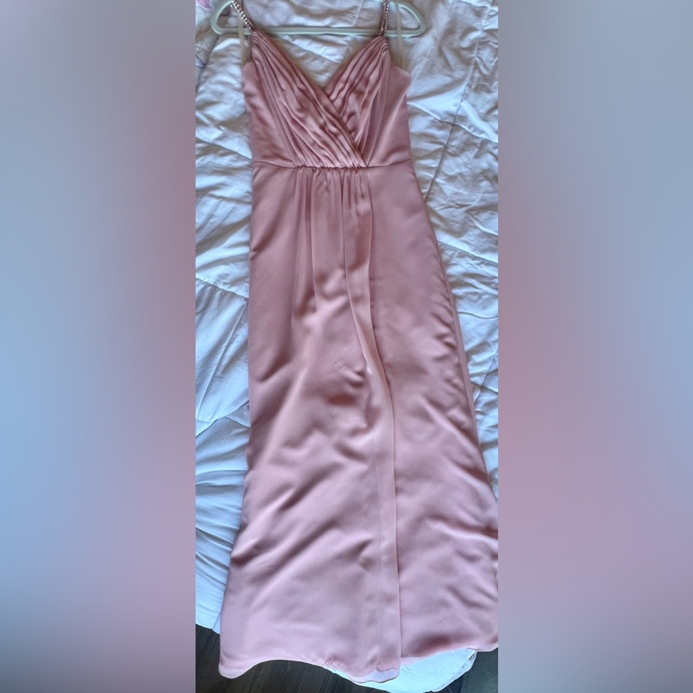 David's Bridal Blush Pink Prom Dress